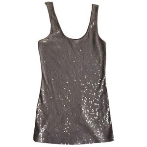 HPx1 🏆‎ Lost in the Shimmer: Express Sequin Tank in XS, Neutral Brown